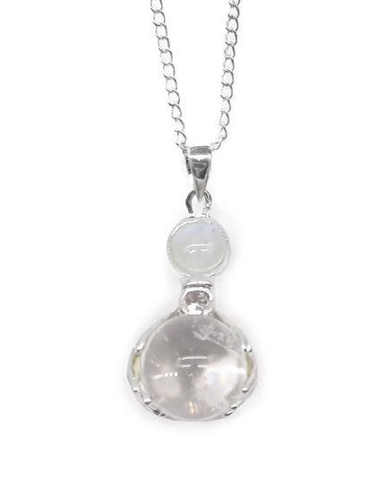 Gemstone Healing Hands Pendant - Rock Quartz - Bee my Gift