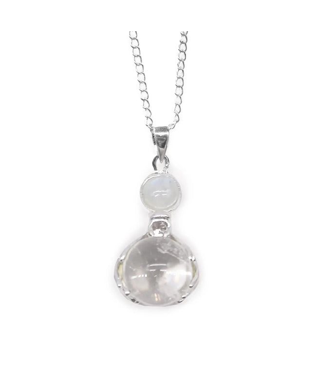 Gemstone Healing Hands Pendant - Rock Quartz - Bee my Gift