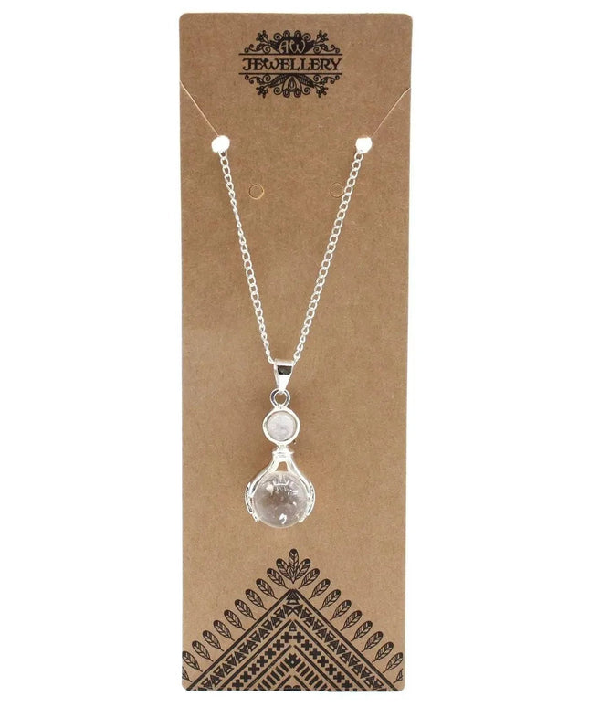 Gemstone Healing Hands Pendant - Rock Quartz - Bee my Gift