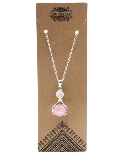 Gemstone Healing Hands Pendant - Rose Quartz - Bee my Gift
