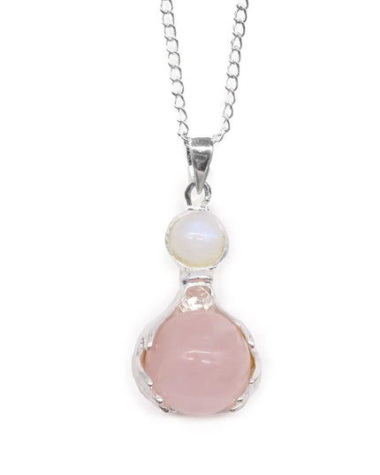 Gemstone Healing Hands Pendant - Rose Quartz - Bee my Gift