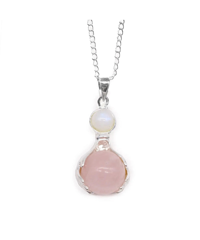 Gemstone Healing Hands Pendant - Rose Quartz - Bee my Gift