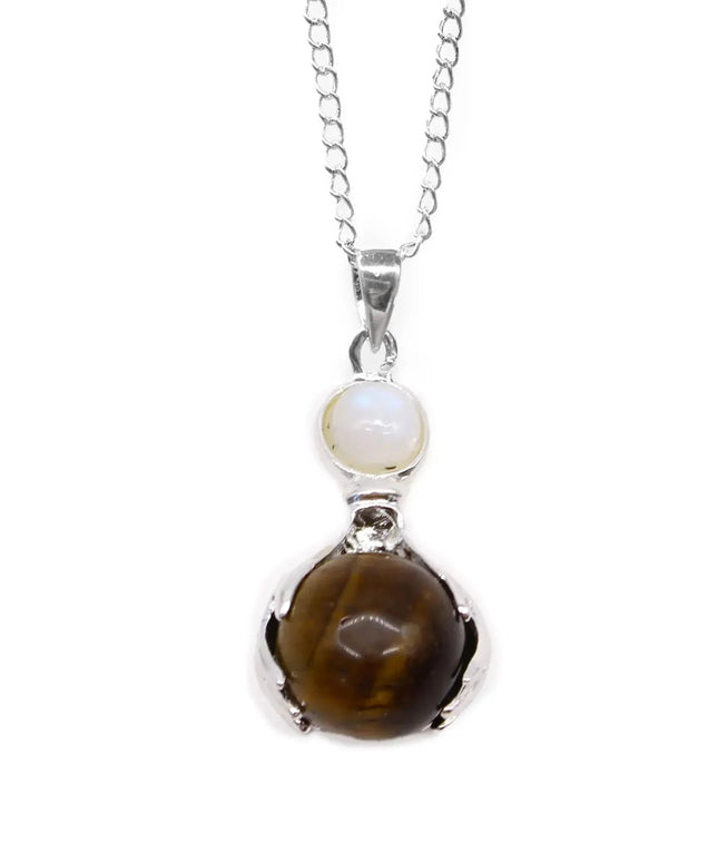 Gemstone Healing Hands Pendant - Tiger Eye - Bee my Gift