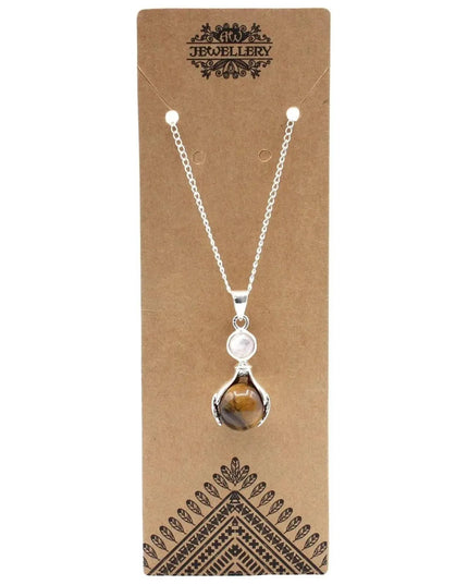 Gemstone Healing Hands Pendant - Tiger Eye - Bee my Gift