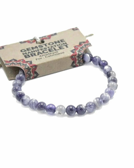 Gemstone Manifestation Bracelet - Amethyst - Calmness - Bee my Gift