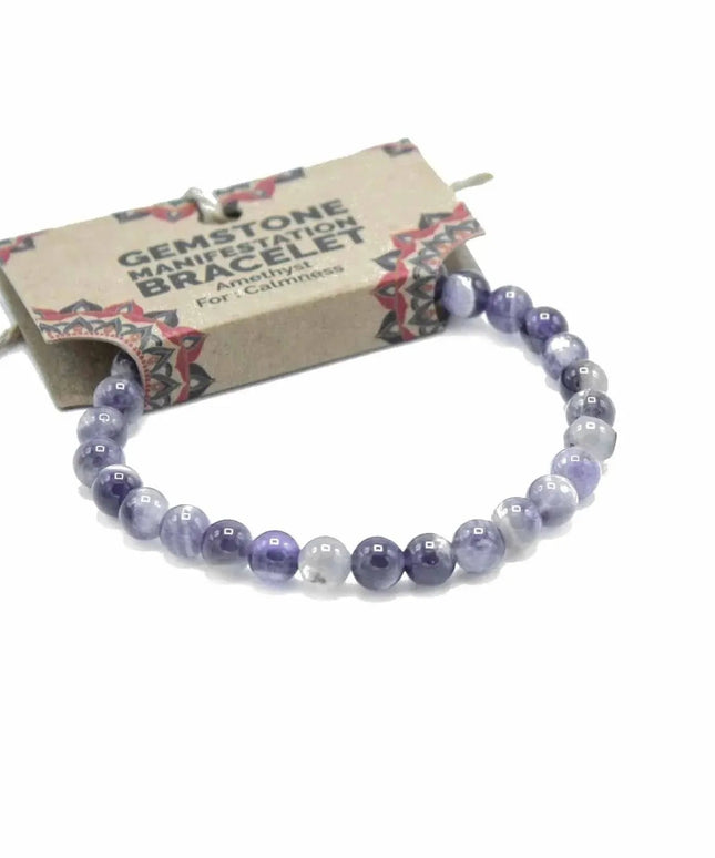 Gemstone Manifestation Bracelet - Amethyst - Calmness - Bee my Gift