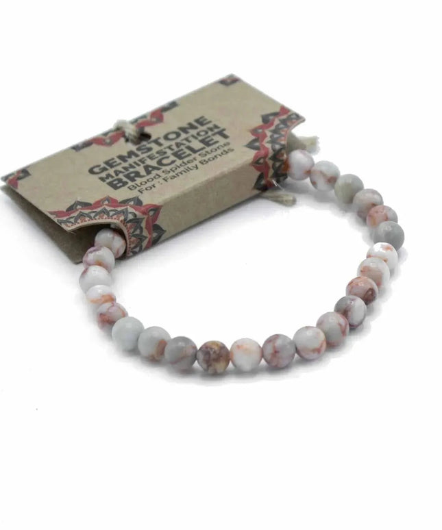 Gemstone Manifestation Bracelet - Blood Spider Stone - Family Bonds - Bee my Gift