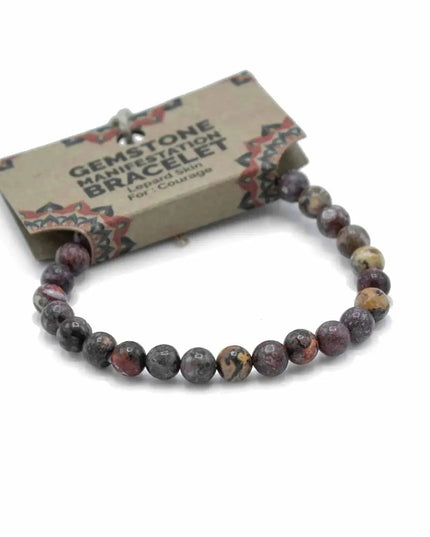 Gemstone Manifestation Bracelet - Lepard Skin - Courage - Bee my Gift