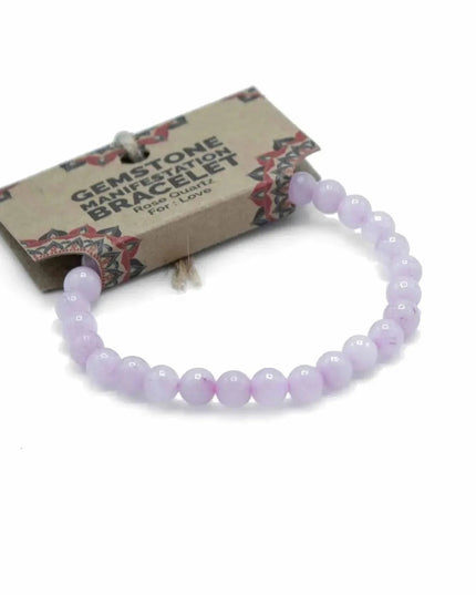 Gemstone Manifestation Bracelet - Rose Quartz - Love - Bee my Gift