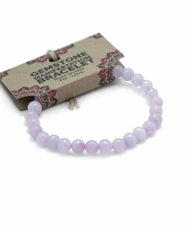 Gemstone Manifestation Bracelet - Rose Quartz - Love - Bee my Gift