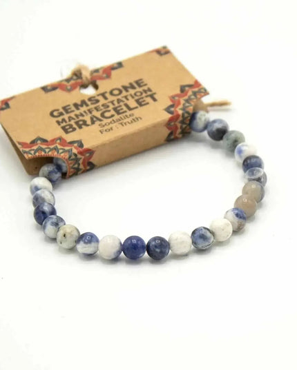 Gemstone Manifestation Bracelet - Sodalite - Truth - Bee my Gift
