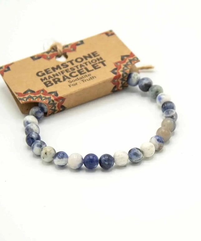 Gemstone Manifestation Bracelet - Sodalite - Truth - Bee my Gift