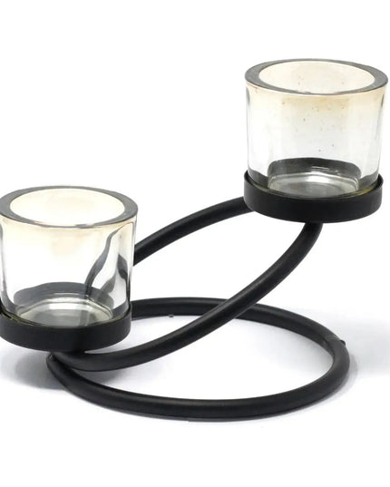 Iron Votive Candle Holder - 2 Cup Double Step - Bee my Gift
