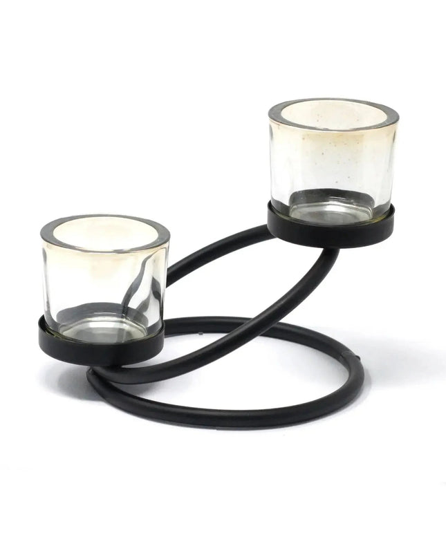 Iron Votive Candle Holder - 2 Cup Double Step - Bee my Gift