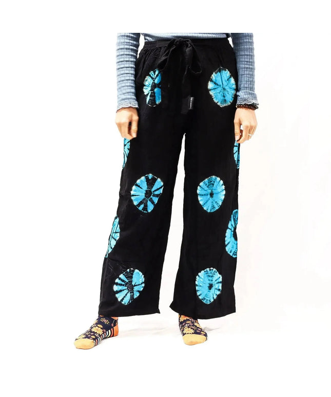 Japanese Style Lounge Pants - Black & Blue - L - Bee my Gift