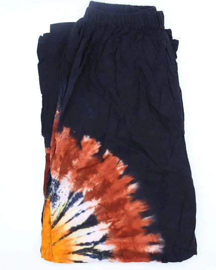 Japanese Style Lounge Pants - Black Chocolate & Orange - L - Bee my Gift