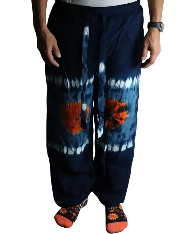 Japanese Style Lounge Pants - Teal & Orange - L - Bee my Gift