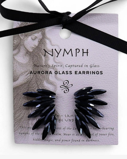Jet Black - Vintage Glass - Faries - Earrings - Bee my Gift