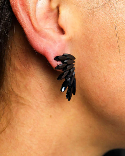 Jet Black - Vintage Glass - Faries - Earrings - Bee my Gift