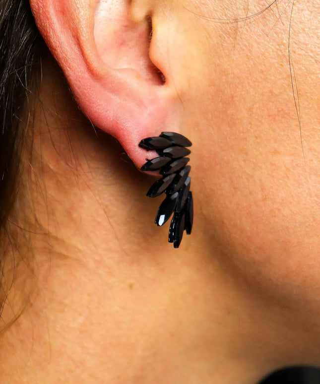 Jet Black - Vintage Glass - Faries - Earrings - Bee my Gift