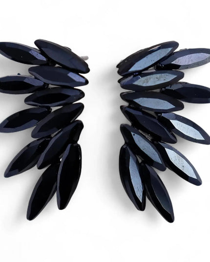 Jet Black - Vintage Glass - Faries - Earrings - Bee my Gift