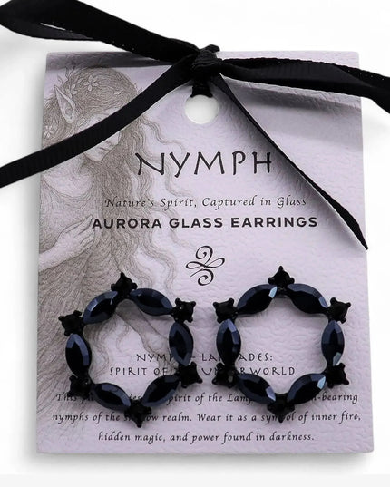 Jet Black - Vintage Glass - Loop - Earrings - Bee my Gift