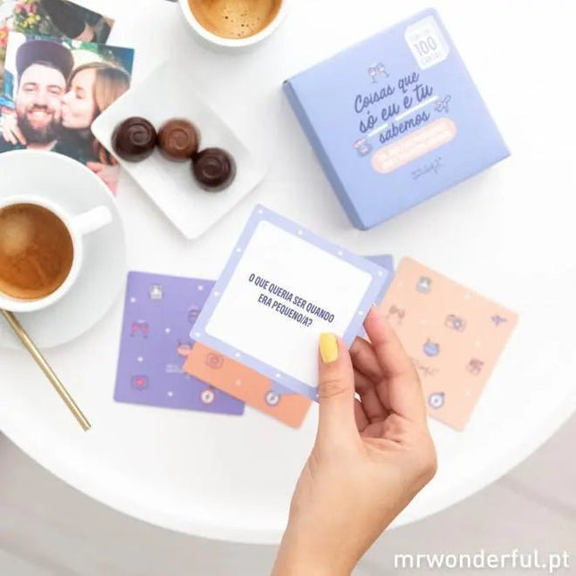 JOGO DE CARTAS - 100 perguntas que só eu e tu sabemos - Bee my Gift
