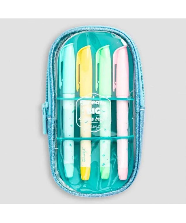 KIT de sublinhadores com estojo let the fun begin - Bee my Gift