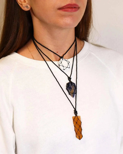 Laced Gemstone Hexagon Pendant - White Howlite - Bee my Gift