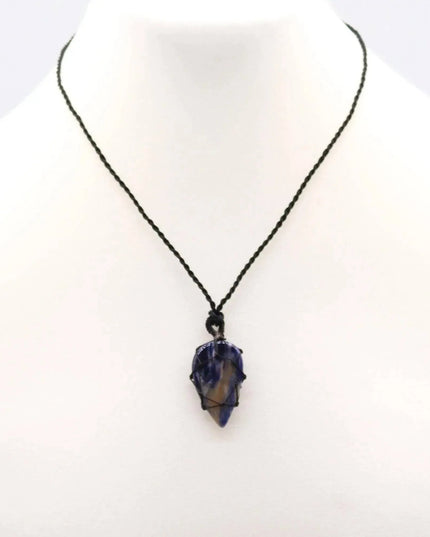 Laced Gemstone Teardrop Pendant - Sodalite - Bee my Gift