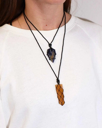 Laced Gemstone Teardrop Pendant - Sodalite - Bee my Gift