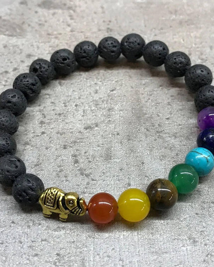 Lava Stone Bracelet - Elephant Chakra - Bee my Gift