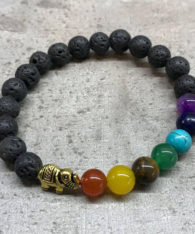 Lava Stone Bracelet - Elephant Chakra - Bee my Gift