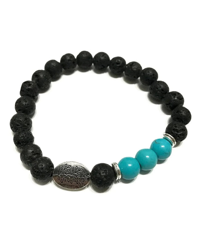 Lava Stone Bracelet - Leaf Turquoise - Bee my Gift