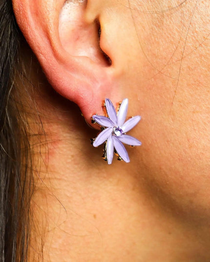 Lavender - Vintage Glass - Flowers - Earrings - Bee my Gift