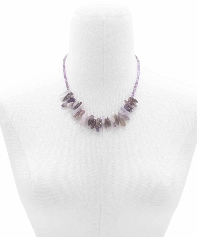 Longstone Gem Necklace - Amethyst - Bee my Gift