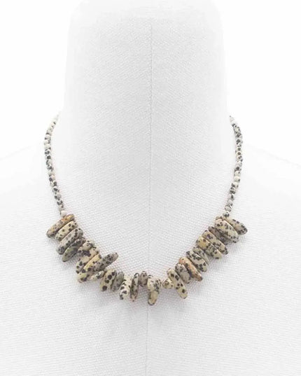 Longstone Gem Necklace - Dalmatian Stone - Bee my Gift