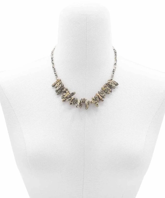 Longstone Gem Necklace - Dalmatian Stone - Bee my Gift