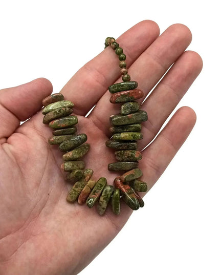 Longstone Gem Necklace - Moss Agate - Bee my Gift
