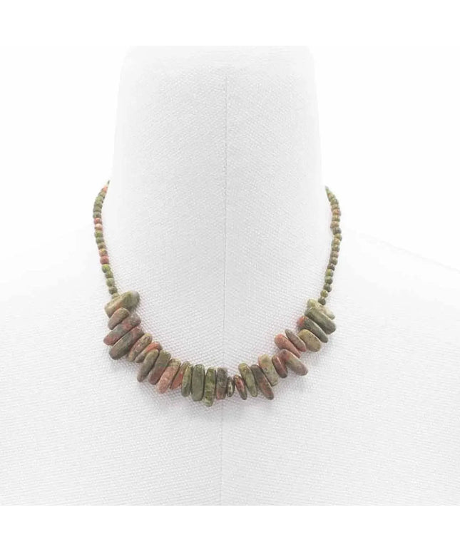Longstone Gem Necklace - Moss Agate - Bee my Gift