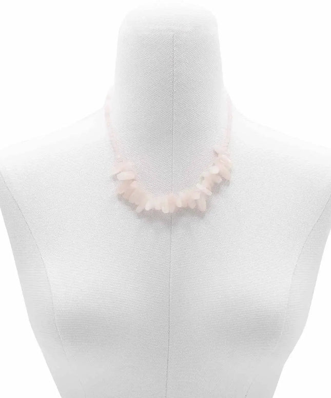 Longstone Gem Necklace - Rose Quartz - Bee my Gift