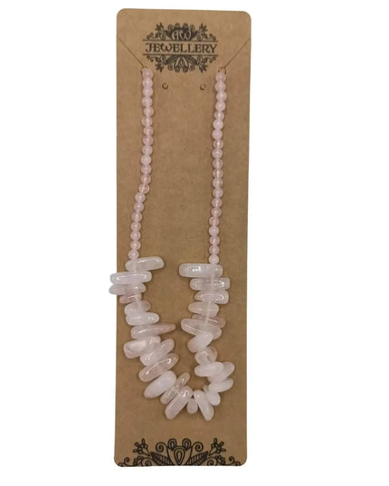 Longstone Gem Necklace - Rose Quartz - Bee my Gift