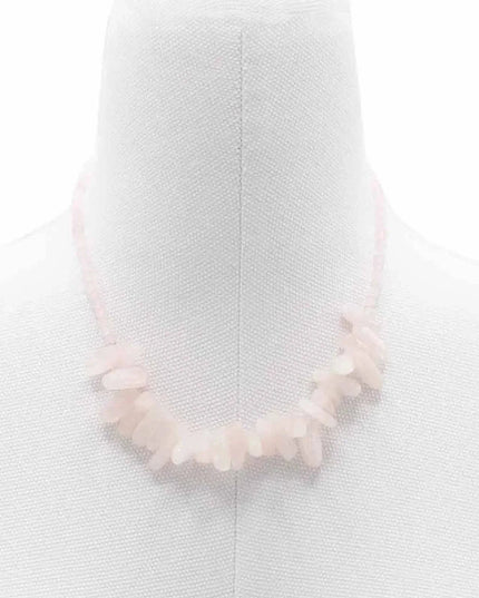 Longstone Gem Necklace - Rose Quartz - Bee my Gift