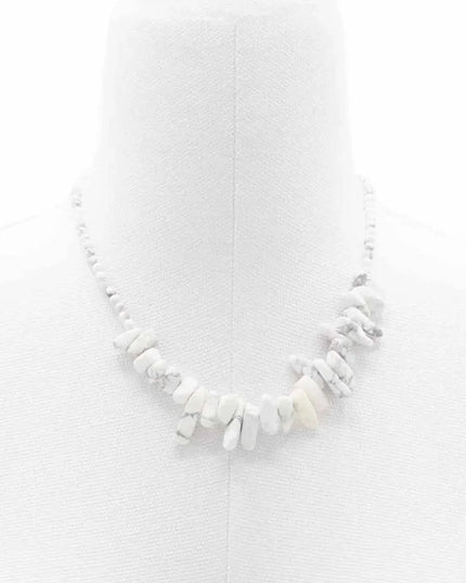 Longstone Gem Necklace - White Jasper - Bee my Gift