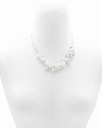Longstone Gem Necklace - White Jasper - Bee my Gift
