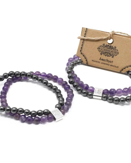 Magnetic Gemstone Bracelet - Amethyst - Bee my Gift