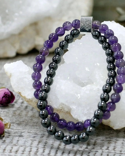 Magnetic Gemstone Bracelet - Amethyst - Bee my Gift