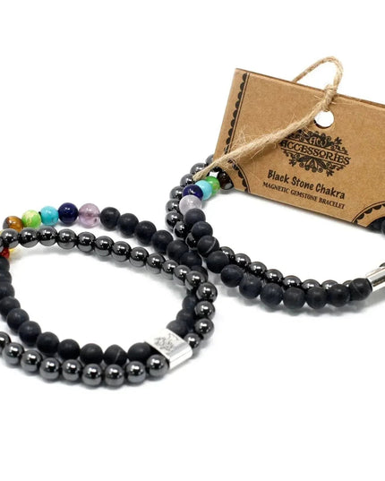 Magnetic Gemstone Bracelet - Black Stone Chakra - Bee my Gift