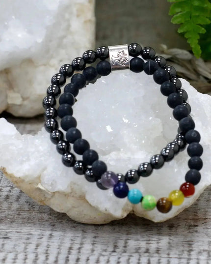 Magnetic Gemstone Bracelet - Black Stone Chakra - Bee my Gift