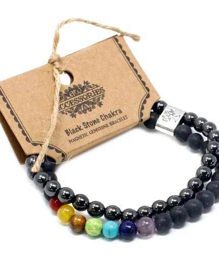 Magnetic Gemstone Bracelet - Black Stone Chakra - Bee my Gift
